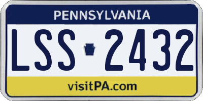 PA license plate LSS2432