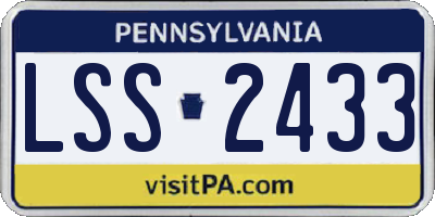 PA license plate LSS2433