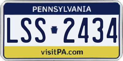 PA license plate LSS2434