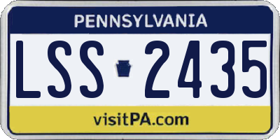 PA license plate LSS2435