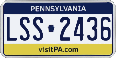PA license plate LSS2436