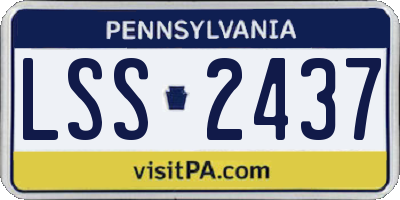 PA license plate LSS2437