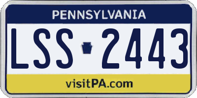 PA license plate LSS2443
