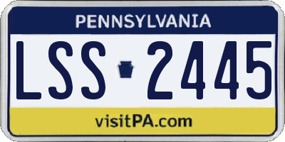 PA license plate LSS2445
