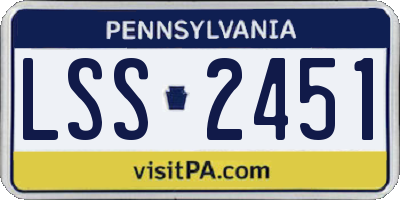PA license plate LSS2451