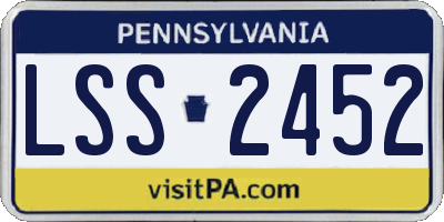 PA license plate LSS2452