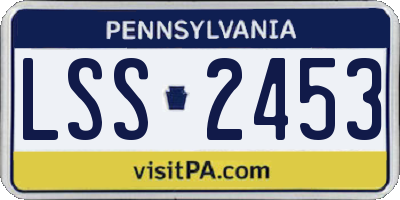 PA license plate LSS2453