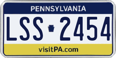 PA license plate LSS2454