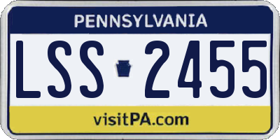 PA license plate LSS2455