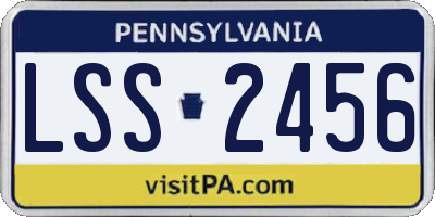 PA license plate LSS2456