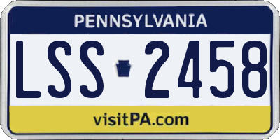 PA license plate LSS2458