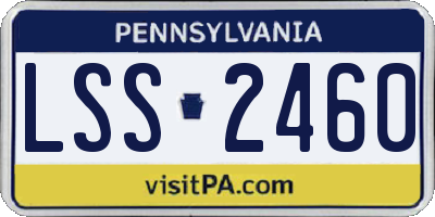 PA license plate LSS2460