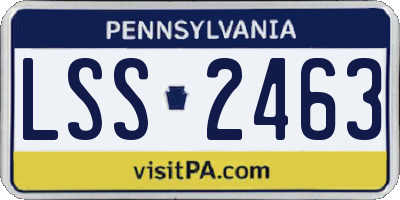 PA license plate LSS2463