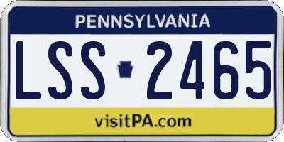 PA license plate LSS2465