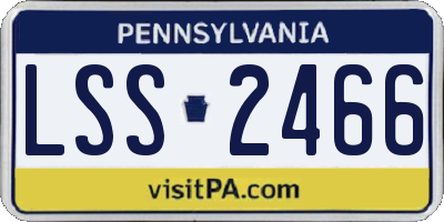 PA license plate LSS2466
