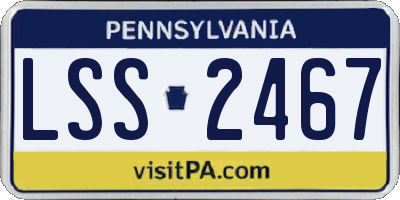 PA license plate LSS2467