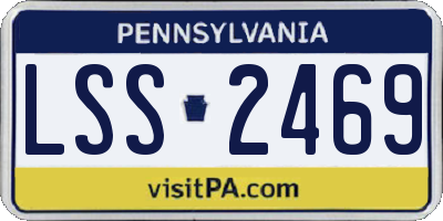 PA license plate LSS2469