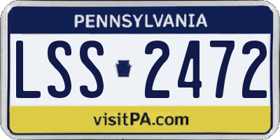 PA license plate LSS2472