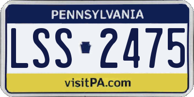 PA license plate LSS2475