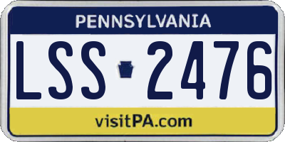 PA license plate LSS2476