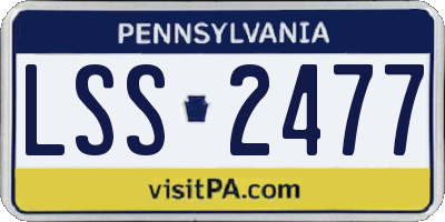 PA license plate LSS2477