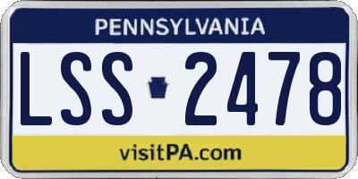 PA license plate LSS2478