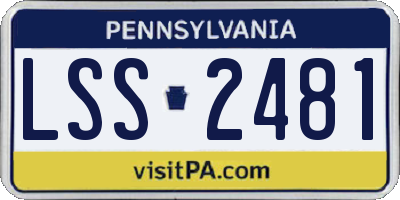 PA license plate LSS2481