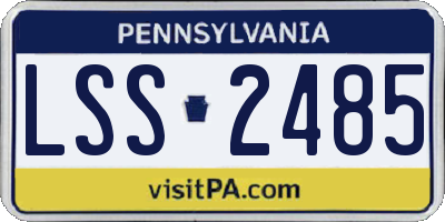 PA license plate LSS2485