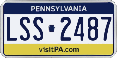 PA license plate LSS2487
