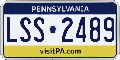 PA license plate LSS2489