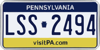 PA license plate LSS2494