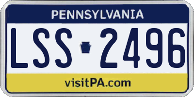 PA license plate LSS2496