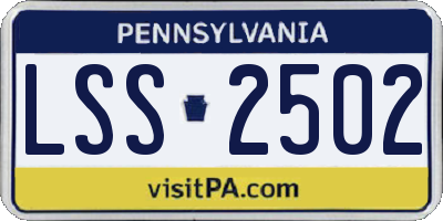 PA license plate LSS2502