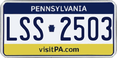 PA license plate LSS2503