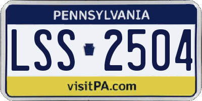 PA license plate LSS2504
