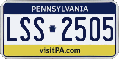 PA license plate LSS2505