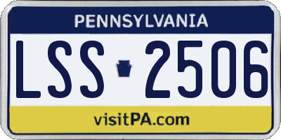 PA license plate LSS2506