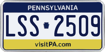 PA license plate LSS2509