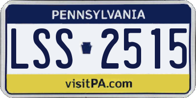 PA license plate LSS2515