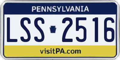 PA license plate LSS2516