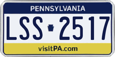 PA license plate LSS2517