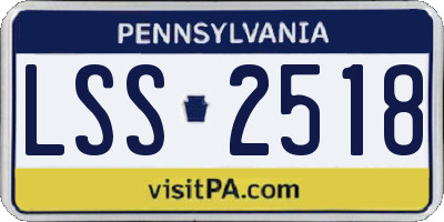 PA license plate LSS2518