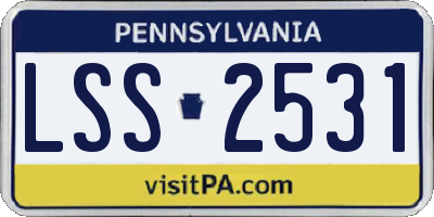 PA license plate LSS2531