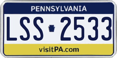 PA license plate LSS2533