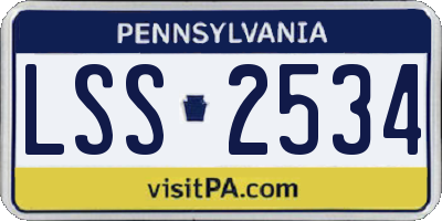 PA license plate LSS2534