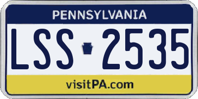 PA license plate LSS2535