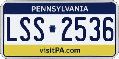 PA license plate LSS2536