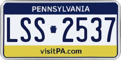 PA license plate LSS2537