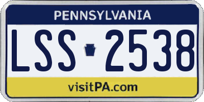 PA license plate LSS2538