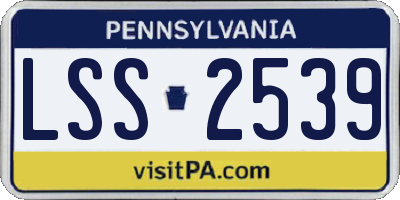 PA license plate LSS2539